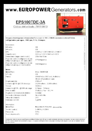 Dízel generátorok Europower EPS100TDE-3A (MA)