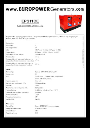 Dízel generátorok Europower EPS11DE (S)