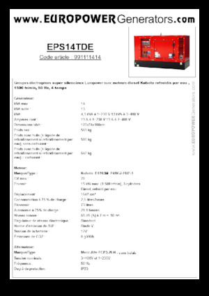 Dízel generátorok Europower EPS14TDE (MA)