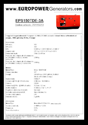 Dízel generátorok Europower EPS150TDE-3A (MA)