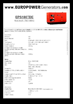 Dízel generátorok Europower EPS180TDE (MA)