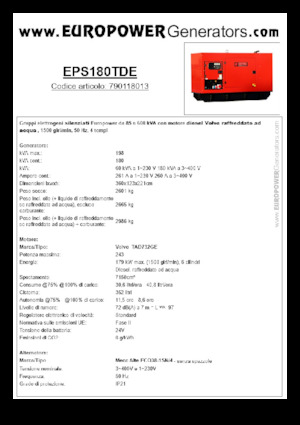 Dízel generátorok Europower EPS180TDE (MA)