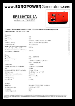 Dízel generátorok Europower EPS180TDE-3A (MA)