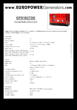 Dízel generátorok Europower EPS183TDE (MA)