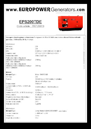 Dízel generátorok Europower EPS200TDE (LS)