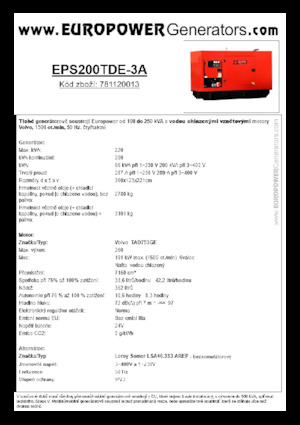 Dízel generátorok Europower EPS200TDE-3A (LS)