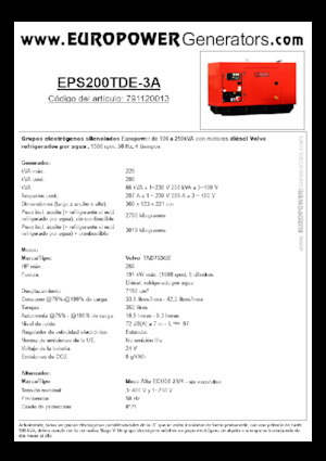 Dízel generátorok Europower EPS200TDE-3A (MA)