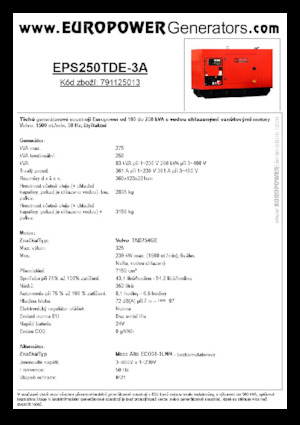 Dízel generátorok Europower EPS250TDE-3A (MA)