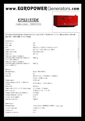 Dízel generátorok Europower EPS315TDE (LS)
