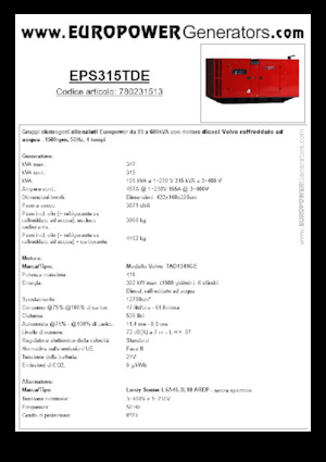 Dízel generátorok Europower EPS315TDE (LS)