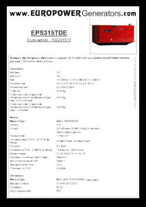 Dízel generátorok Europower EPS315TDE (MA)