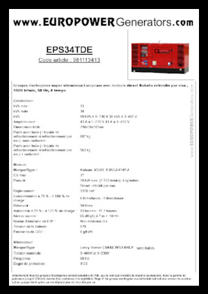 Dízel generátorok Europower EPS34TDE (LS)