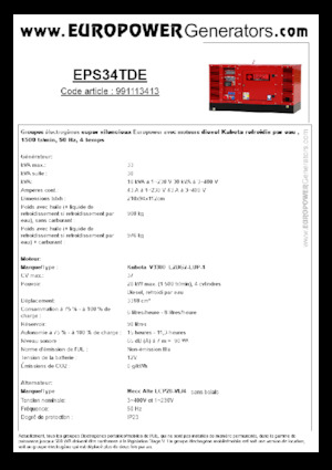 Dízel generátorok Europower EPS34TDE (MA)