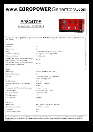 Dízel generátorok Europower EPS34TDE (MA)