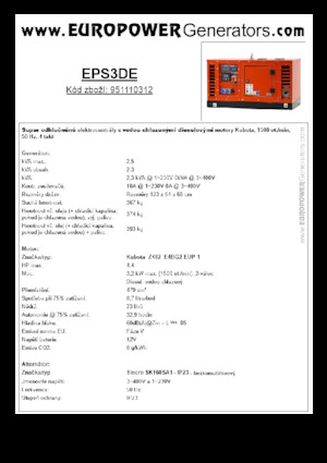 Dízel generátorok Europower EPS3DE (S)