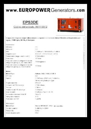 Dízel generátorok Europower EPS3DE (S)