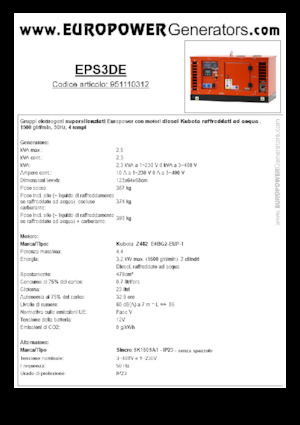 Dízel generátorok Europower EPS3DE (S)