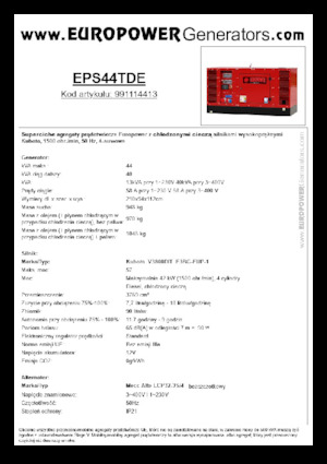 Dízel generátorok Europower EPS44TDE (MA)