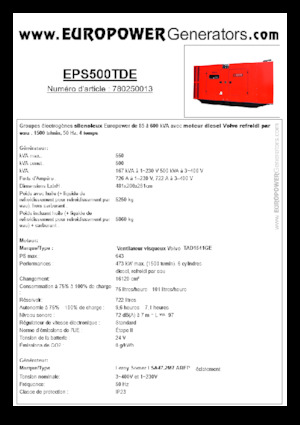 Dízel generátorok Europower EPS500TDE (LS)