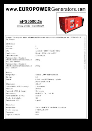 Dízel generátorok Europower EPS5500DE (S)