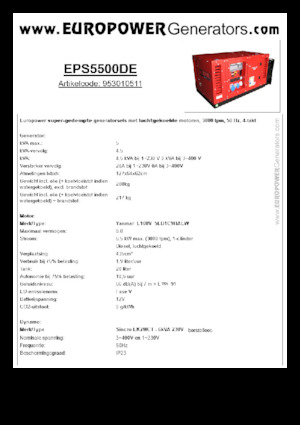Dízel generátorok Europower EPS5500DE (S)