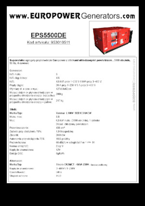 Dízel generátorok Europower EPS5500DE (S)