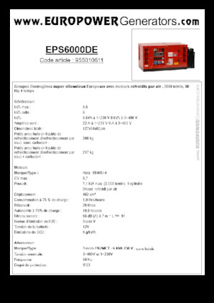 Dízel generátorok Europower EPS6000DE (S)