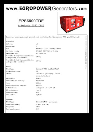 Dízel generátorok Europower EPS6000TDE (S)