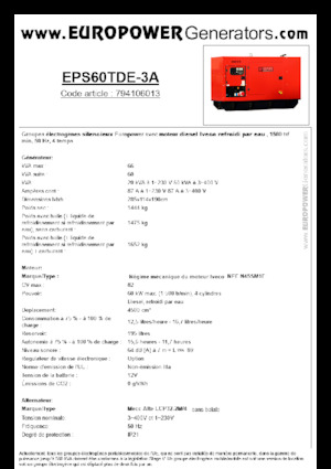 Dízel generátorok Europower EPS60TDE-3A (MA)
