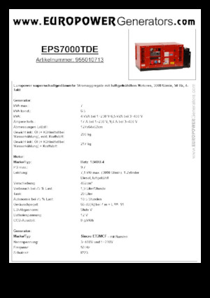 Dízel generátorok Europower EPS7000TDE (S)