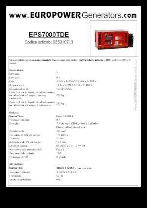 Dízel generátorok Europower EPS7000TDE (S)