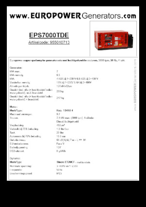 Dízel generátorok Europower EPS7000TDE (S)