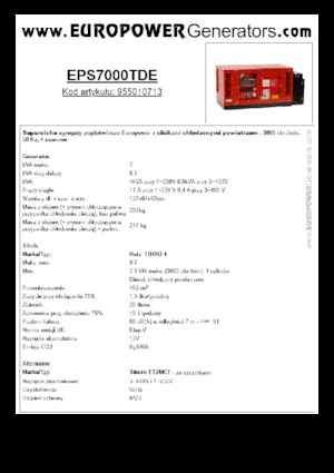 Dízel generátorok Europower EPS7000TDE (S)