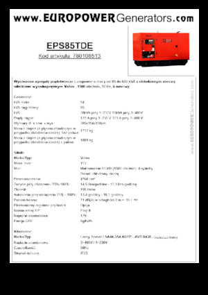 Dízel generátorok Europower EPS85TDE (LS)