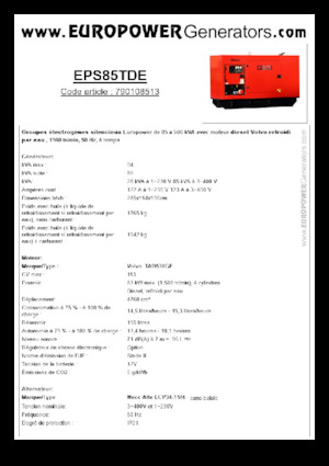 Dízel generátorok Europower EPS85TDE (MA)