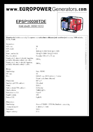 Dízel generátorok Europower EPSP10000TDE (S)
