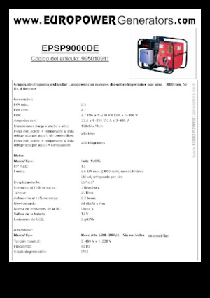 Dízel generátorok Europower EPSP9000DE (MA)