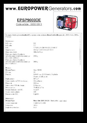 Dízel generátorok Europower EPSP9000DE (MA)