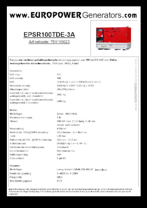 Dízel generátorok Europower EPSR100TDE-3A (LS)