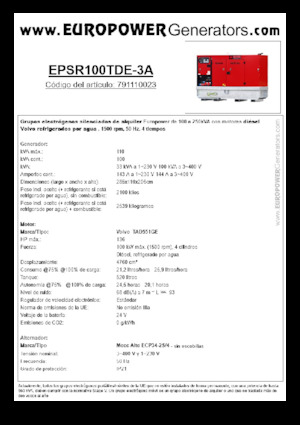 Dízel generátorok Europower EPSR100TDE-3A (MA)