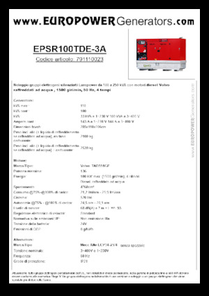 Dízel generátorok Europower EPSR100TDE-3A (MA)