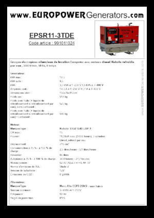 Dízel generátorok Europower EPSR11-3TDE (MA)