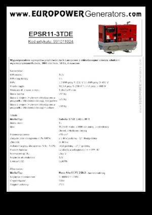 Dízel generátorok Europower EPSR11-3TDE (MA)