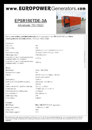 Dízel generátorok Europower EPSR150TDE-3A (MA)