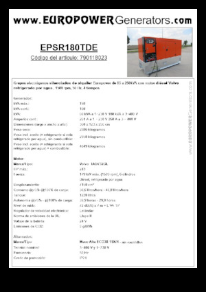 Dízel generátorok Europower EPSR180TDE (MA)