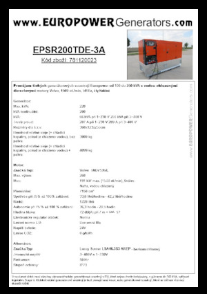 Dízel generátorok Europower EPSR200TDE-3A (LS)