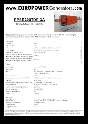 Dízel generátorok Europower EPSR200TDE-3A (LS)