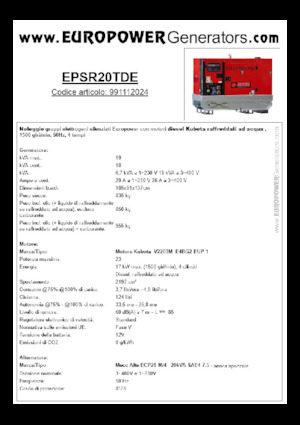 Dízel generátorok Europower EPSR20TDE (MA)