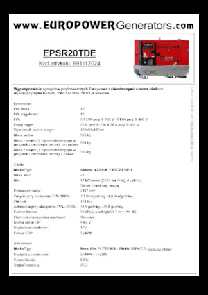 Dízel generátorok Europower EPSR20TDE (MA)