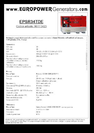 Dízel generátorok Europower EPSR34TDE (LS)